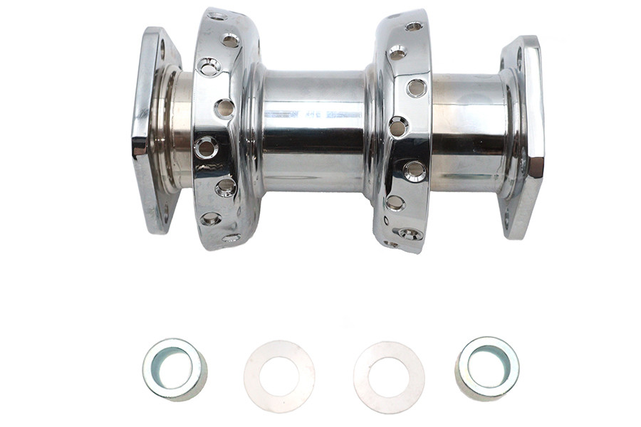 V-Twin - 40 Spoke Extra Wide Offset Dual Flange Rear Hub Chrome