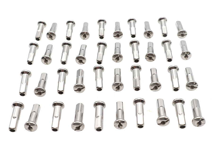 V-Twin #16-0500S - Spoke 40 Piece Chrome Nipple Set