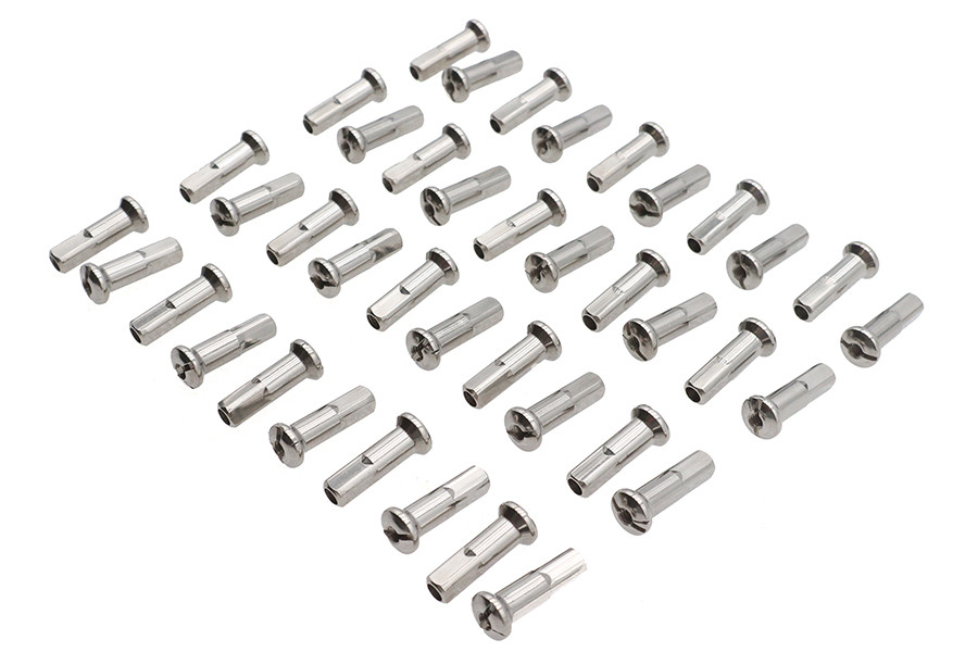 V-Twin #16-0500S - Spoke 40 Piece Chrome Nipple Set