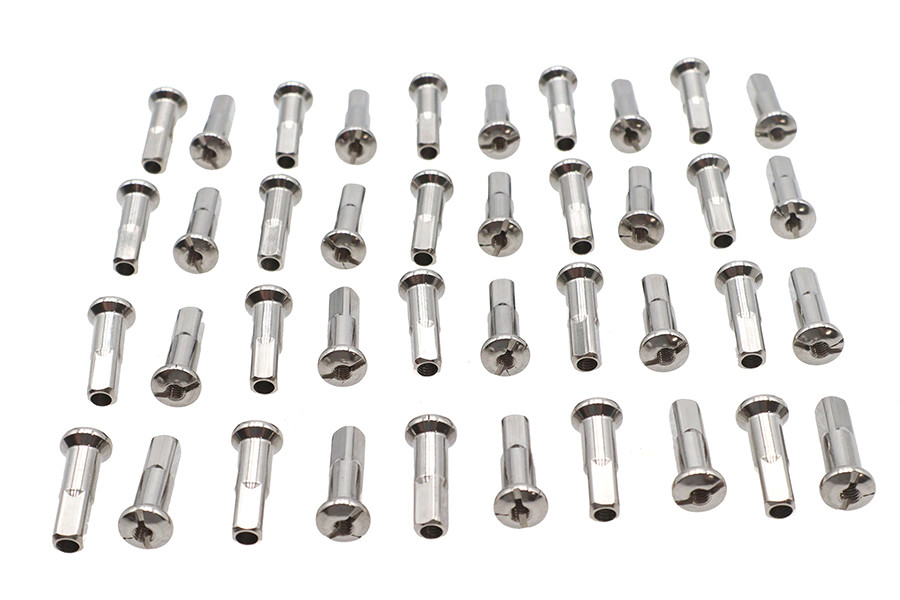 V-Twin #16-0500SS - Spoke 40 Piece Stainless Steel Nipple Set