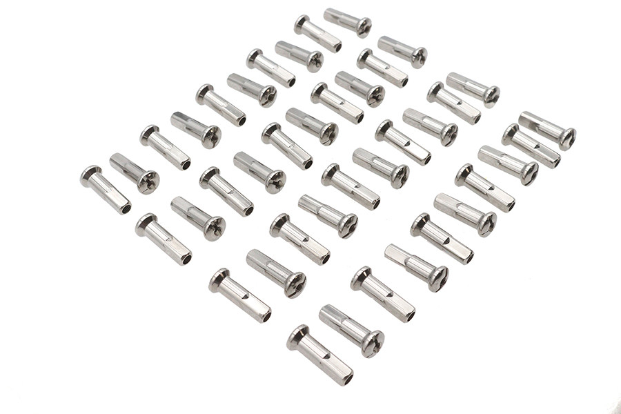 V-Twin #90006 - Spoke 40 Piece Chrome Nipple Set