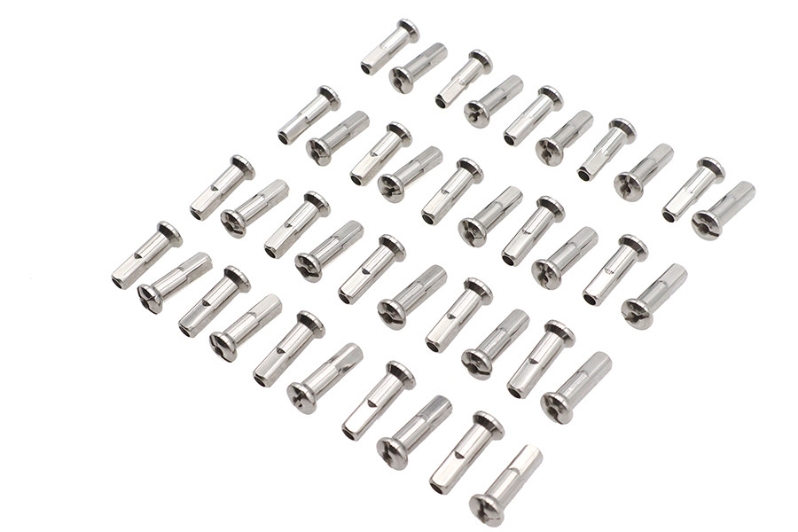 V-Twin #90006S - Spoke 40 Piece Stainless Steel Nipple Set