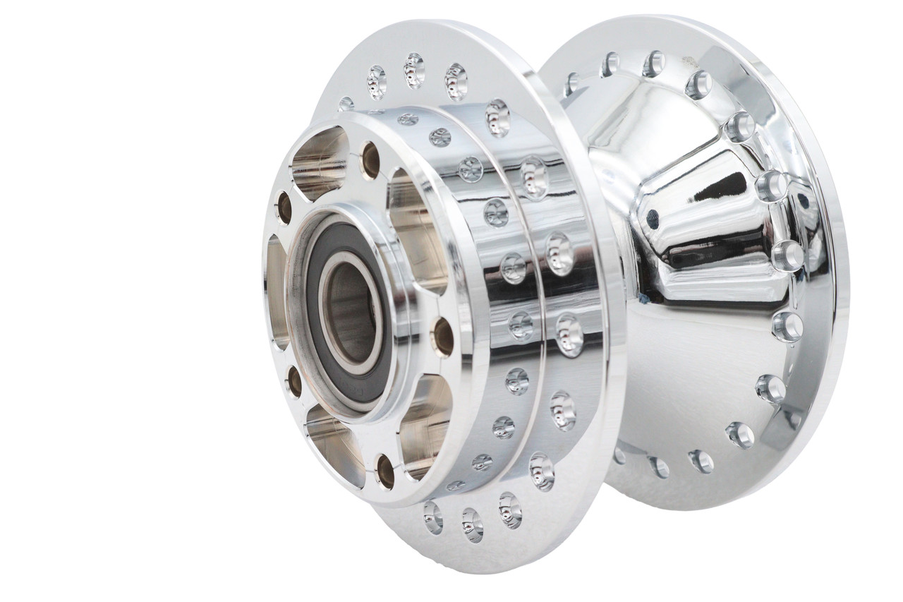 V-Twin #76817 - Chrome Front Wheel Hub 25mm Bearings