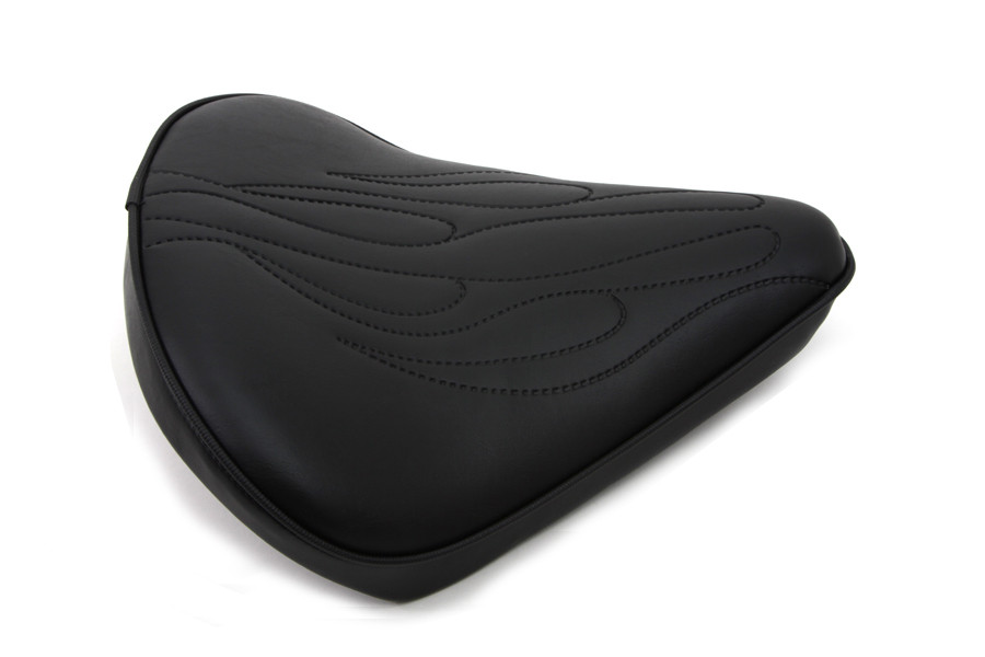 Corbin Gentry #S28-0040AKR - Black Solo Seat with Flame Stitch Large