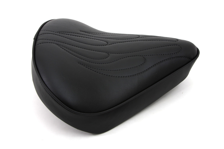 Corbin Gentry #28-0042AKR - Black Solo Seat with Flame Stitch Large