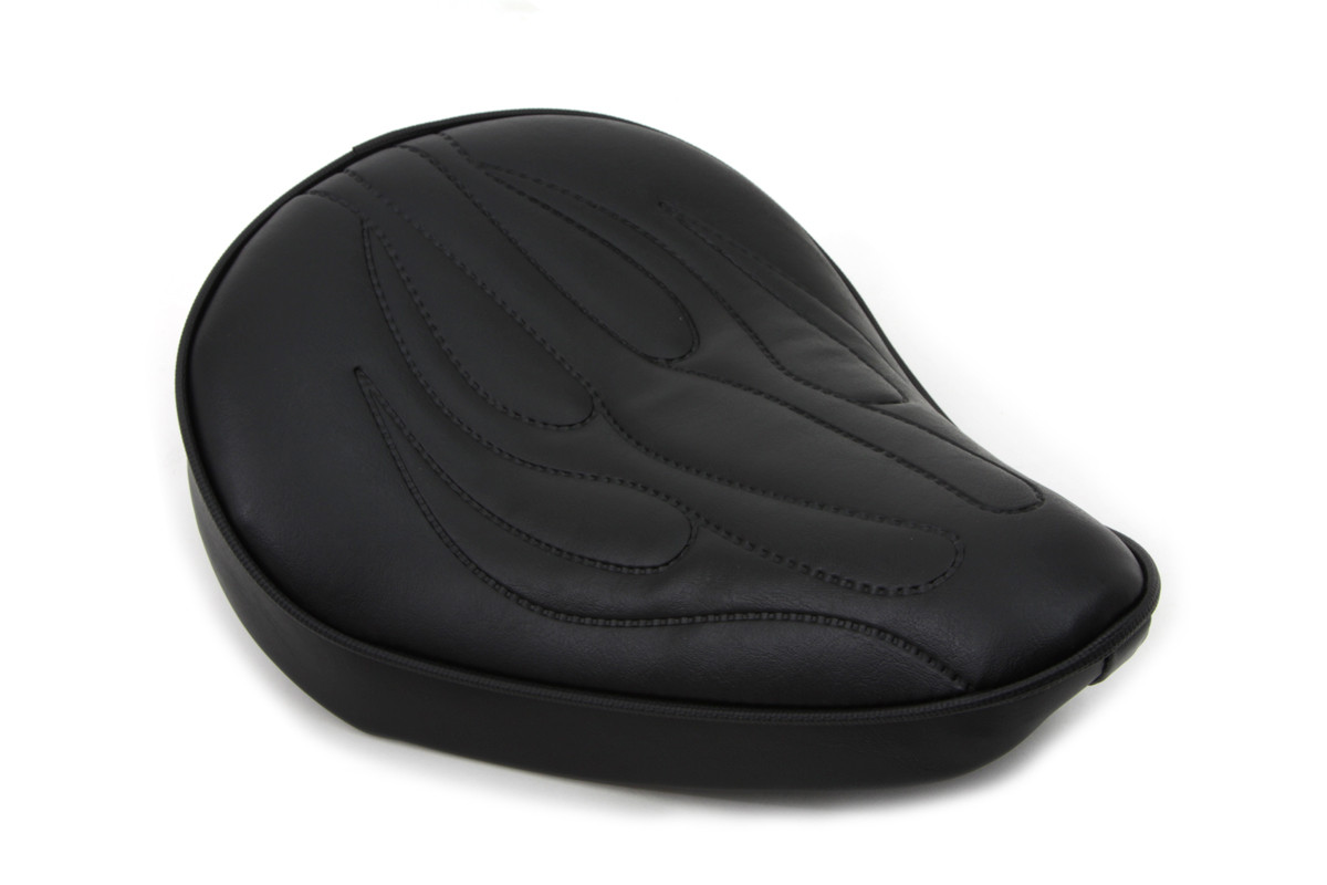 Corbin Gentry #28-0042KR - Black Solo Seat with Flame Stitch