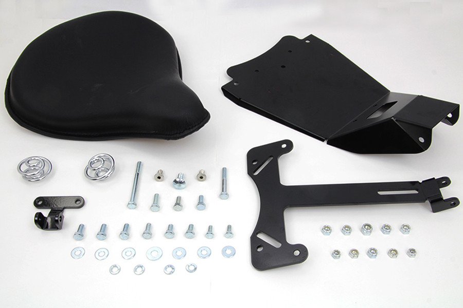 V-Twin - Black Leather Solo Seat and Mount Kit