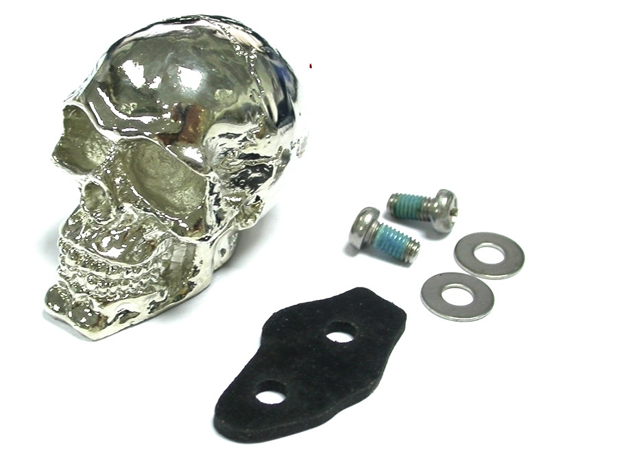 V-Twin #165586 - Chrome Skull Fender Ornament
