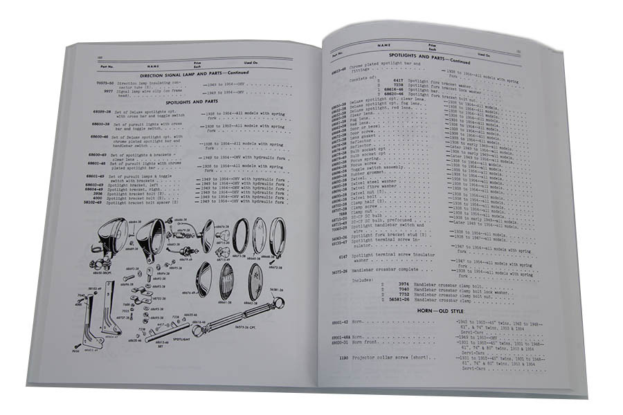 V-Twin #345851-2A - UL-SV-Knucklehead Spare Parts Book