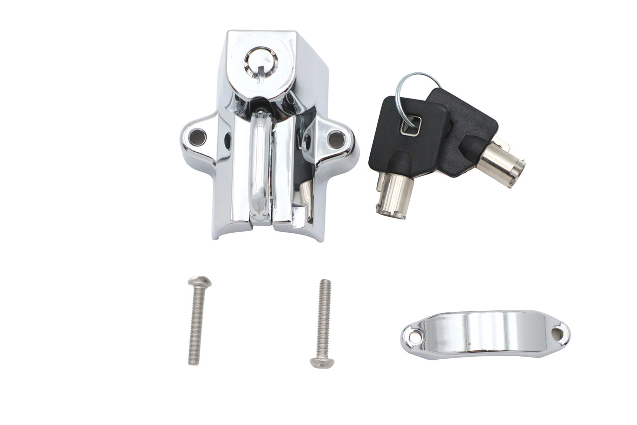 V-Twin #78199 - Chrome Helmet Lock with Pipe Key