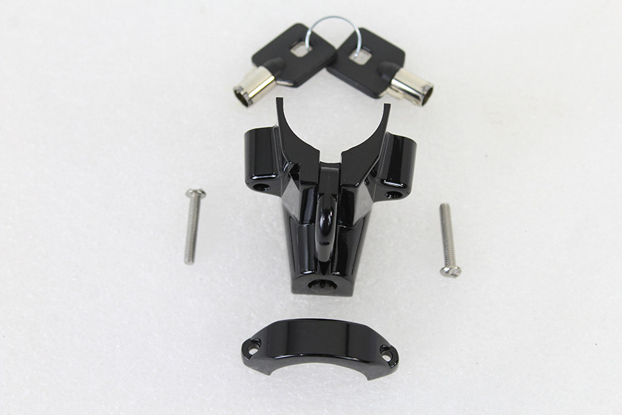 V-Twin #78199B - Black Helmet Lock with Pipe Key