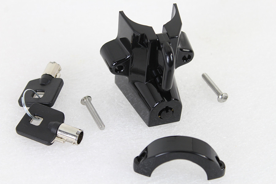 V-Twin #78199B - Black Helmet Lock with Pipe Key