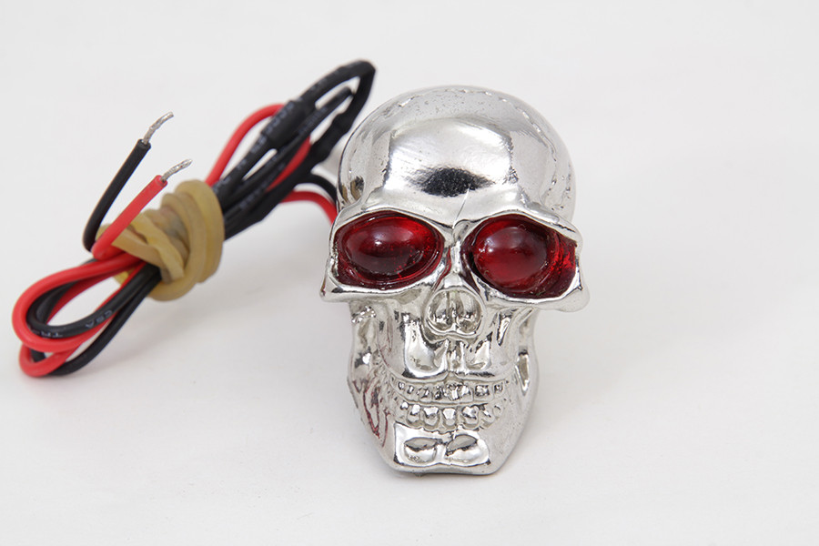V-Twin - Silver Skull License Plate Bolt Set with LED