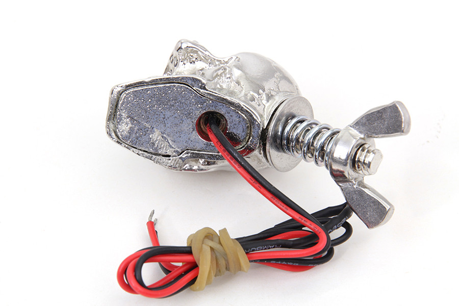 V-Twin - Silver Skull License Plate Bolt Set with LED