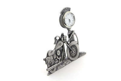 V-Twin - V-Twin Pewter Motorcycle Clock 4-1/2 inch Tall