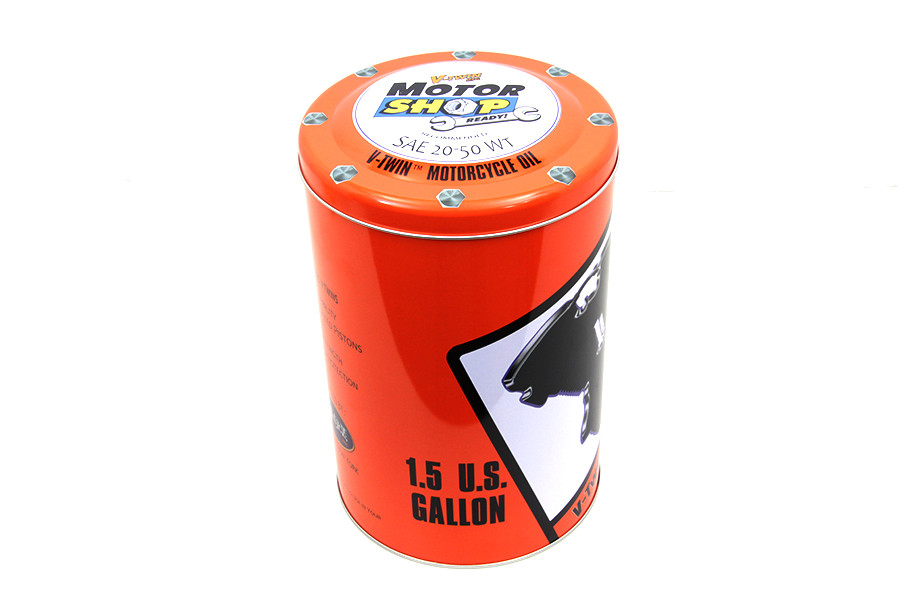 V-Twin #68307 *MOQ2500* - 1.5 Gallon V-Twin Round Oil Can