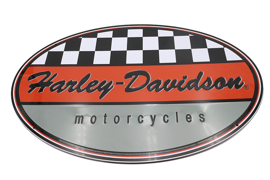 OE #HDL-15534 - Harley Davidson Racing Oval Tin Sign