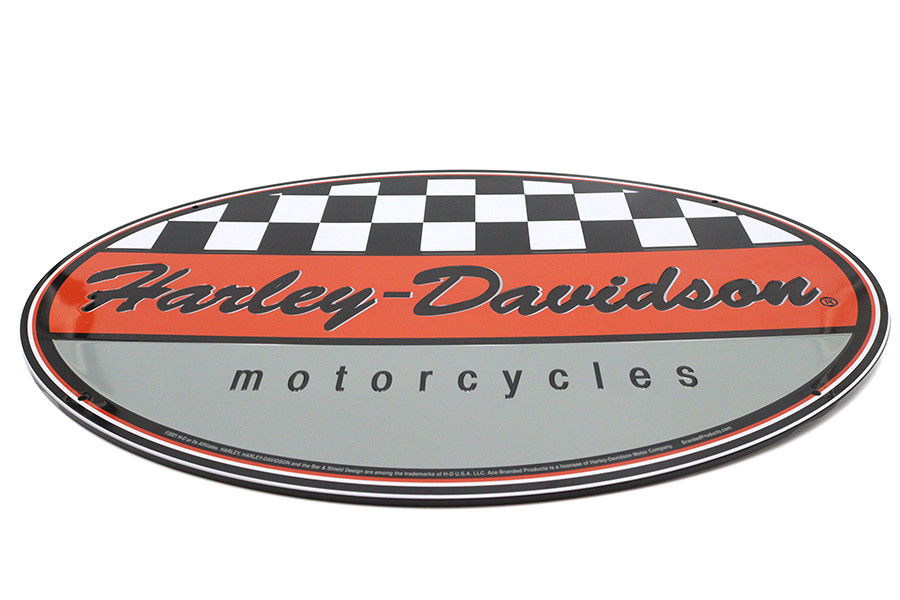 OE #HDL-15534 - Harley Davidson Racing Oval Tin Sign