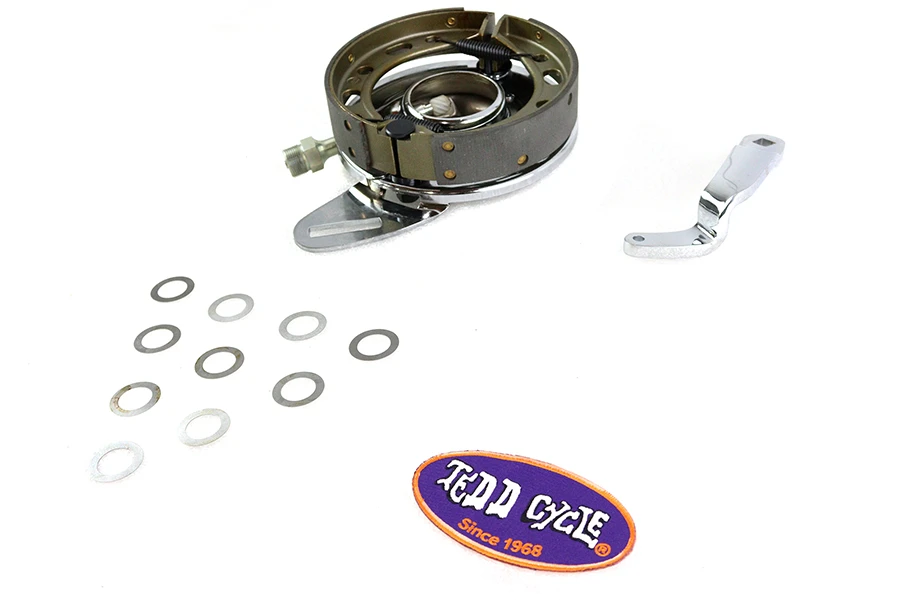 V-Twin - 45 inch Chrome Rear Brake Backing Plate Assembly