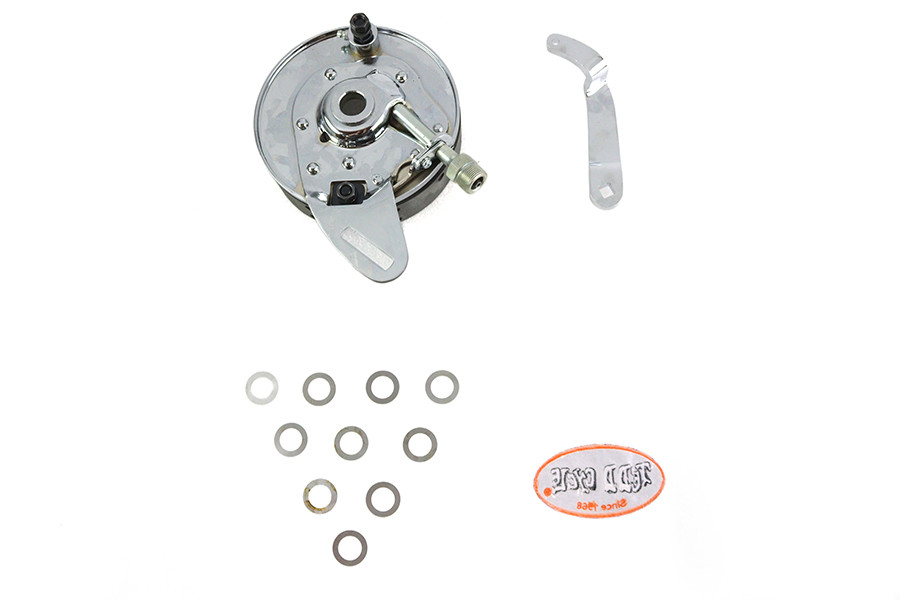 V-Twin - 45 inch Chrome Rear Brake Backing Plate Assembly