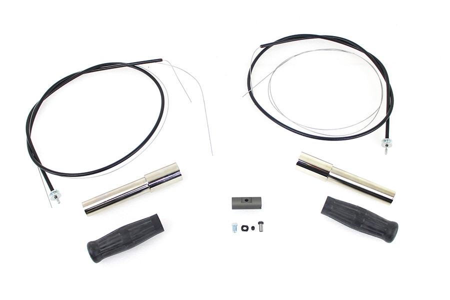 V-Twin - Throttle and Spark Cable Spiral Kit Nickel Plated