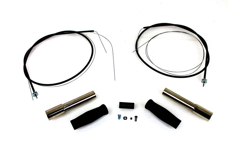 V-Twin - Throttle and Spark Cable Spiral Kit Nickel Plated