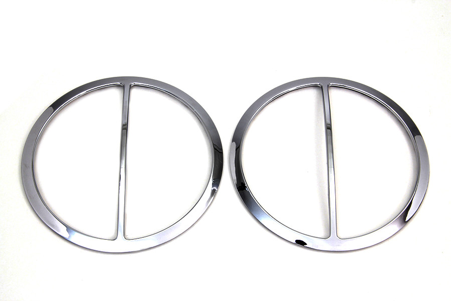 American Dresser #77542 - Chrome Cross Bar Front Speaker Grill Set