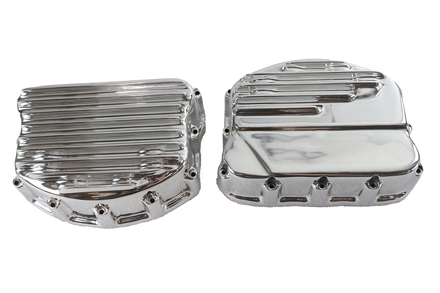 V-Twin - Finned Panhead Valve Cover Set Polished