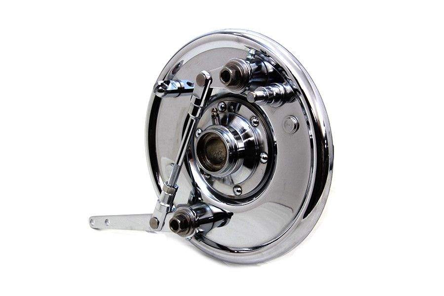 V-Twin #0409833 - Dual Cam Brake Backing Plate Assembly Chrome