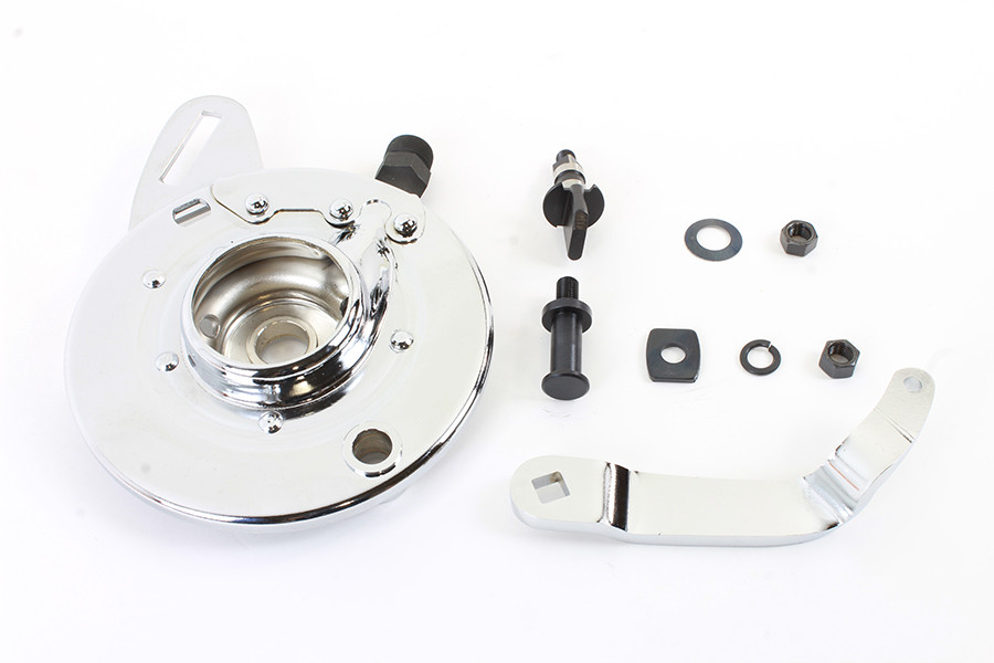 V-Twin - 45 inch Rear Brake Backing Plate Kit Chrome