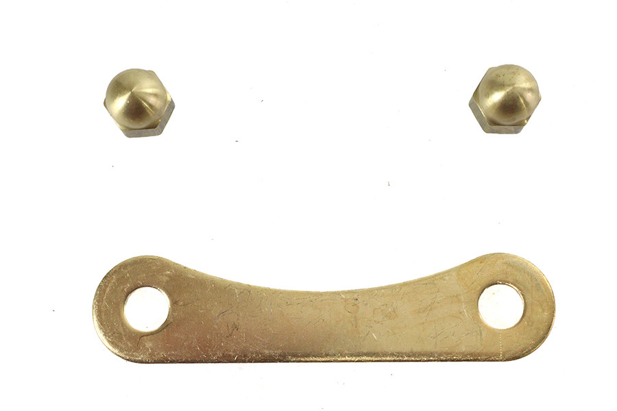 V-Twin #46062-88 - Spring Fork Bridge Top Plate Rod Support Brass