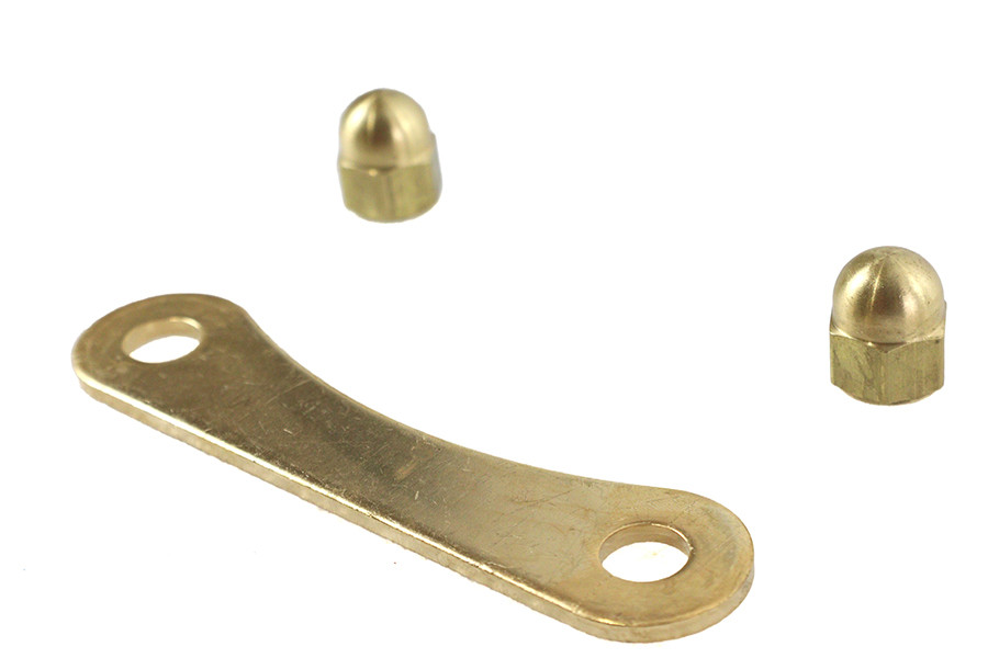 V-Twin #46062-88 - Spring Fork Bridge Top Plate Rod Support Brass