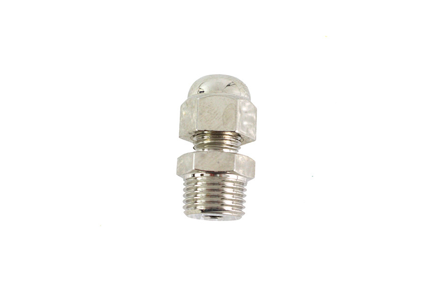 V-Twin #49-1791+NICKEL - Knucklehead Nickel Plated Rocker Box Cap with Fitting