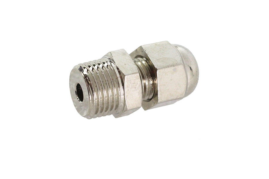 V-Twin #49-1791+NICKEL - Knucklehead Nickel Plated Rocker Box Cap with Fitting