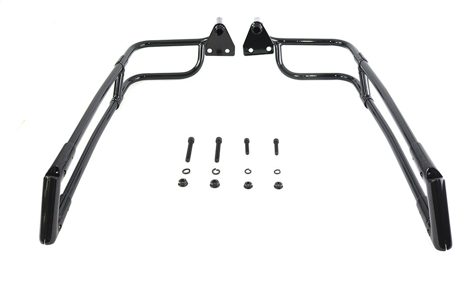 V-Twin #21062B - Black Saddlebag Rail Set
