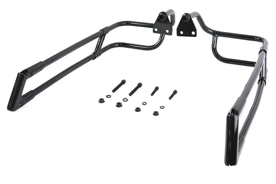 V-Twin #21062B - Black Saddlebag Rail Set