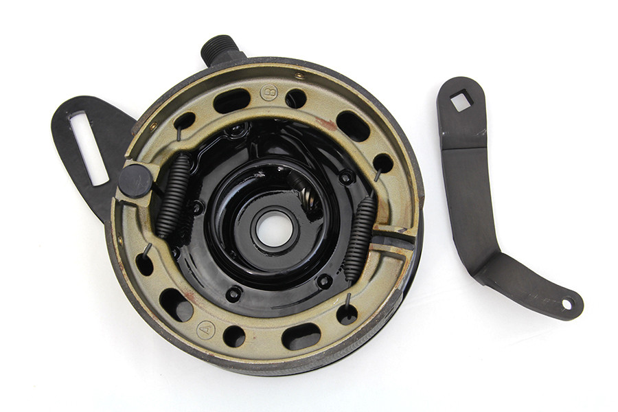V-Twin - 45 inch Black Rear Brake Backing Plate Assembly