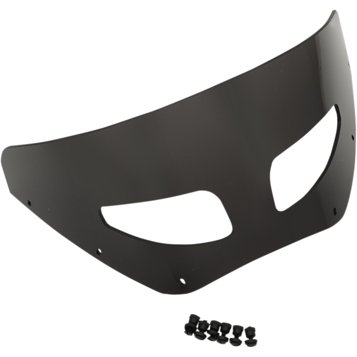 Memphis Shades #MEP87210 - Road Warrior Windshield - Vented - Dark Black Smoke - 7"