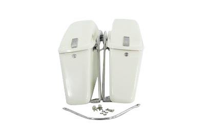 V-Twin - Replica Saddlebag Set White