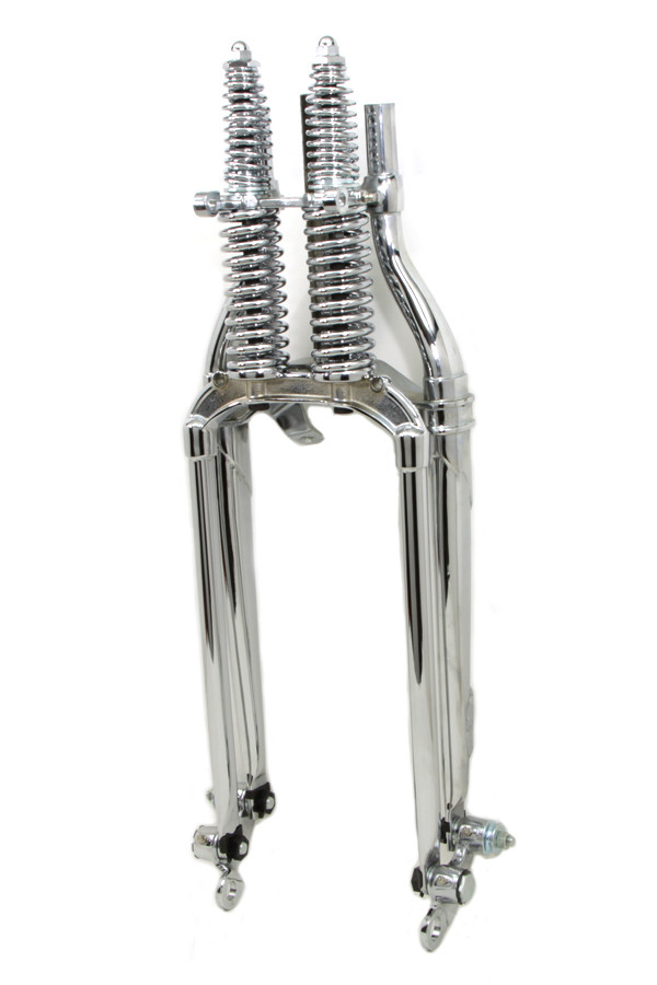 V-Twin - 18 inch Inline Spring Fork Assembly Chrome