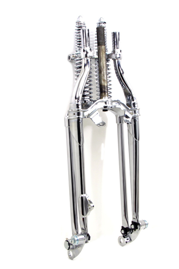 V-Twin - 18 inch Inline Spring Fork Assembly Chrome
