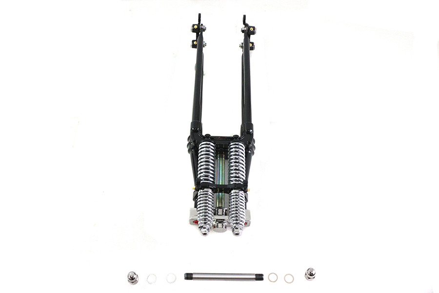 V-Twin #WT002B-28 - 28 inch Tedd Narrow Spring Fork Assembly Black
