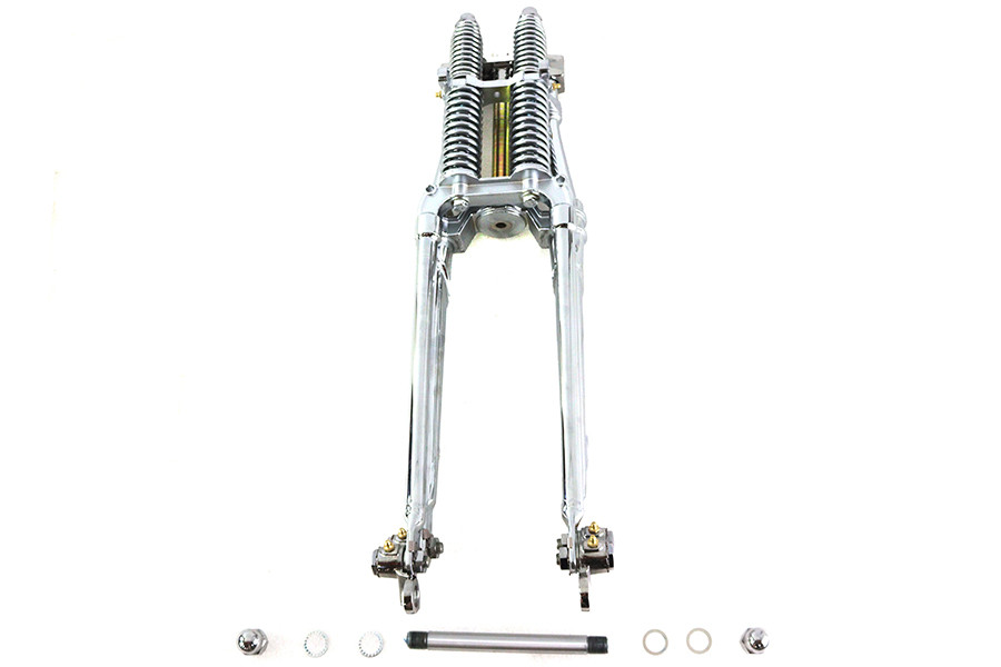 V-Twin - 24 inch Tedd Narrow Spring Fork Assembly Chrome