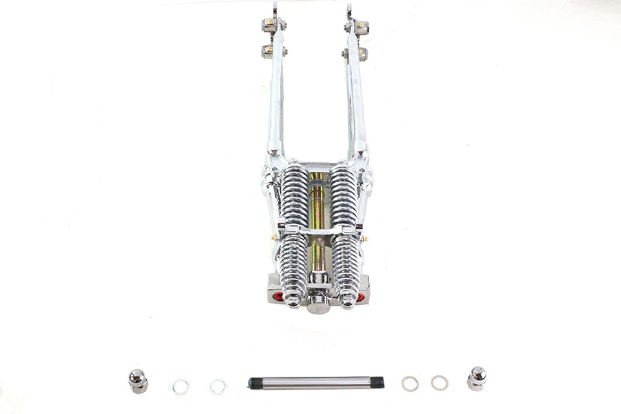 V-Twin #WT002C-26 - 26 inch Tedd Narrow Spring Fork Assembly Chrome
