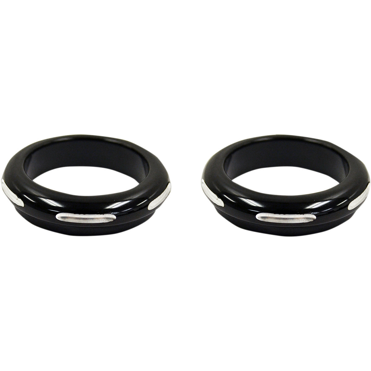 LA Choppers #LA-7503-49B2 - Fork Boot Cover - 49 mm - Machined - Black/Silver