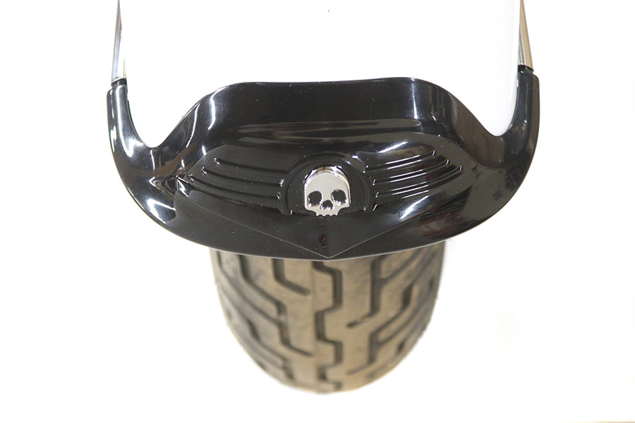 V-Twin - Skull Front Fender Tip Black