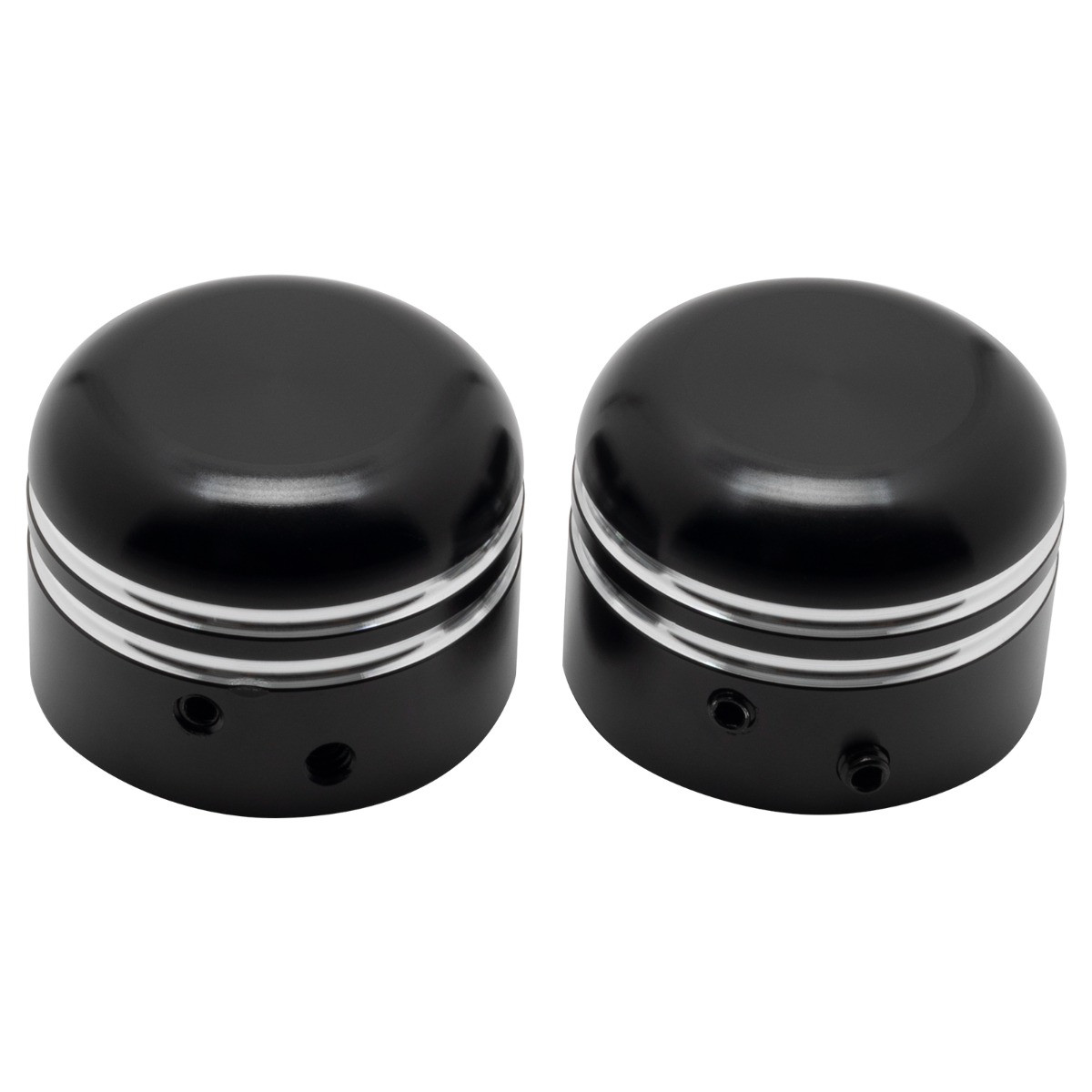 Hogworks Contrast Cut Black Front Axle Nut Covers for Harley-davidson® Motorcycles