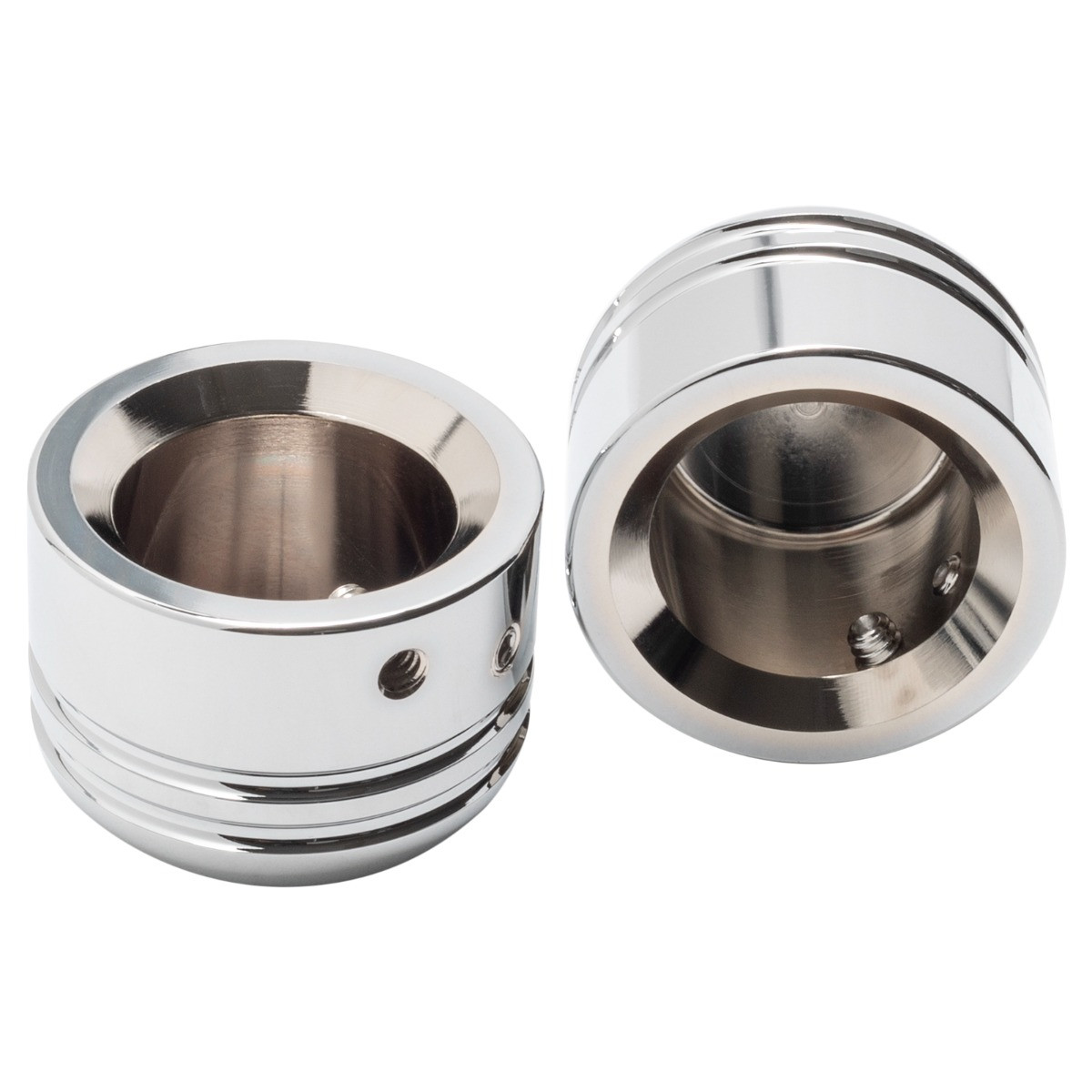 Hogworks Contrast Cut Chrome Front Axle Nut Covers for Harley-davidson® Motorcycles