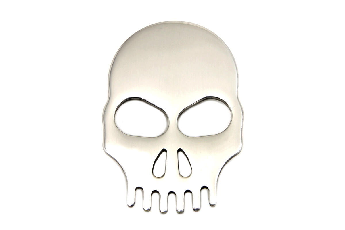 Wyatt Gatling #M1067-04 - Stainless Steel Fender Medallion with Skull