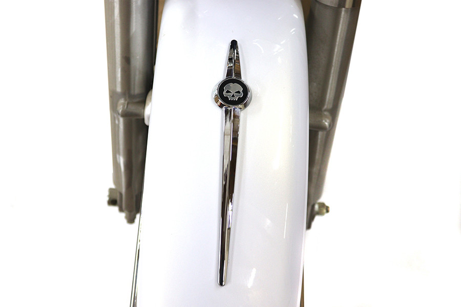Wyatt Gatling #DUTY 50% - Chrome Front Fender Trim Spear with Skull